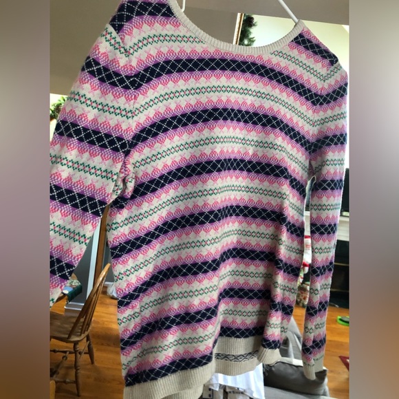 TALBOTS Pink Purple Blue Zig zag Sweater  MP - Picture 2 of 2